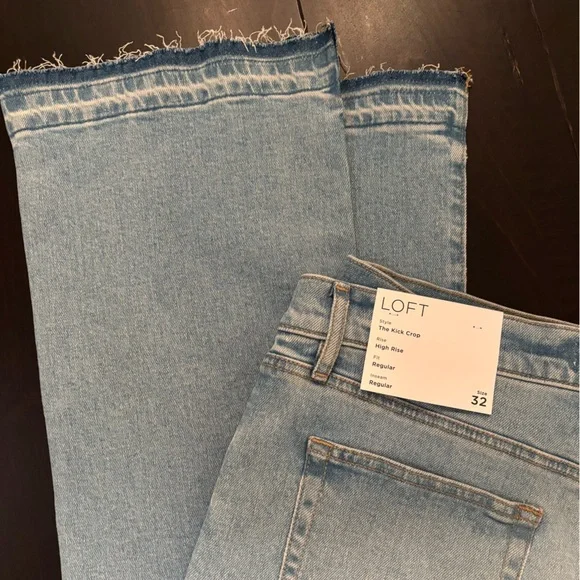 NWT Size 32 Loft Kick Crop Jeans in Vivid Light Indigo Wash - Picture 7 of 8